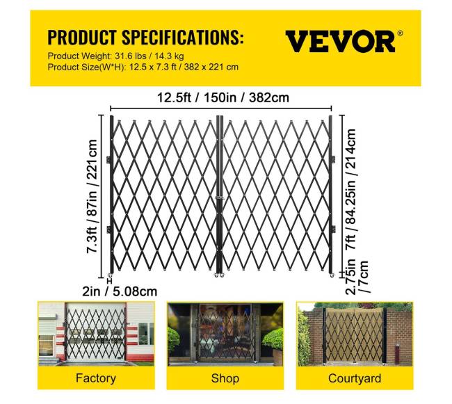 Dviejų dalių sulankstomi saugos vartai su raktais6
