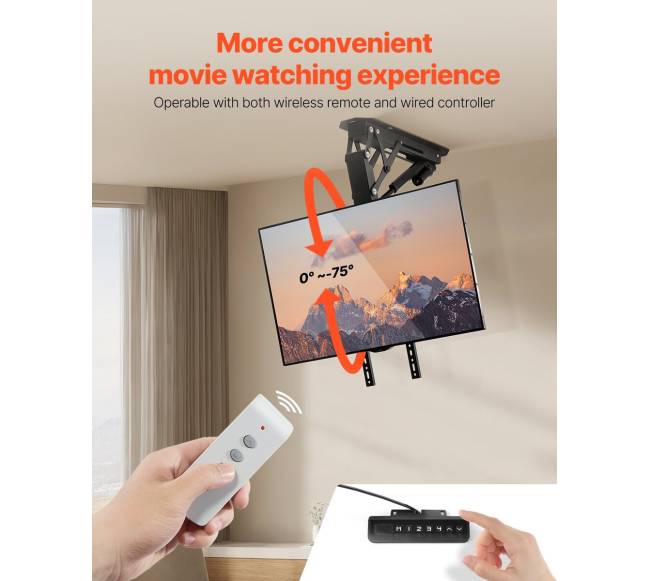 Elektrinis lubinis televizoriaus laikiklis 32-65 cm ekranui4