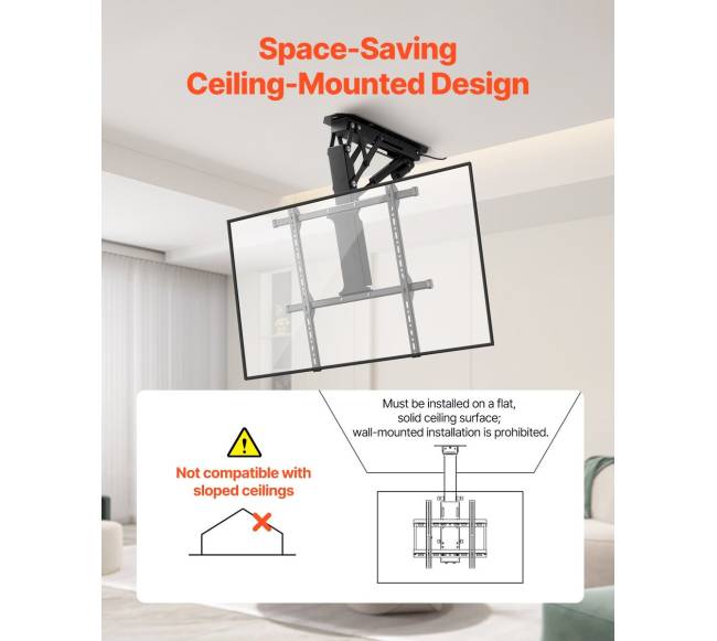 Elektrinis lubinis televizoriaus laikiklis 32-65 cm ekranui5