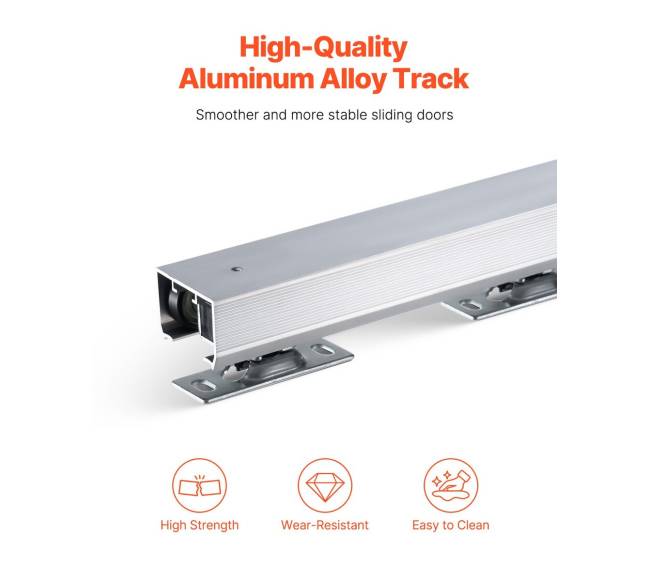 6 pėdų slankiojančių durų bėgių sistema 3 ratukai2