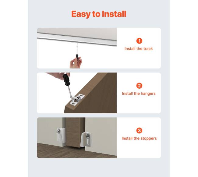 6 pėdų slankiojančių durų bėgių sistema 3 ratukai4