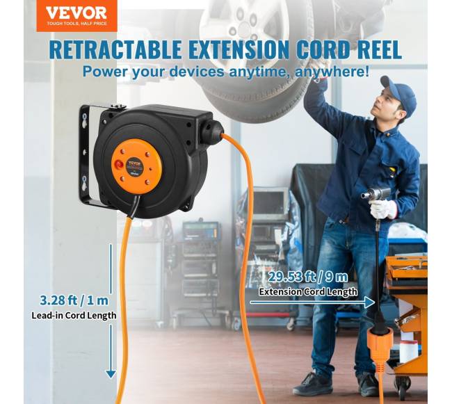 Automatinė prailginimo ritė 9 m 1000W 1 m laidu1