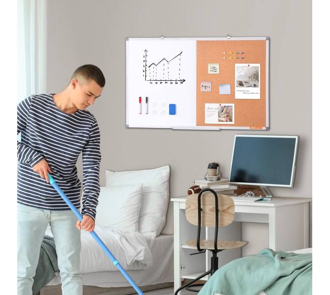 Baltos ir kamštinės lentos derinys su aliuminio rėmu7