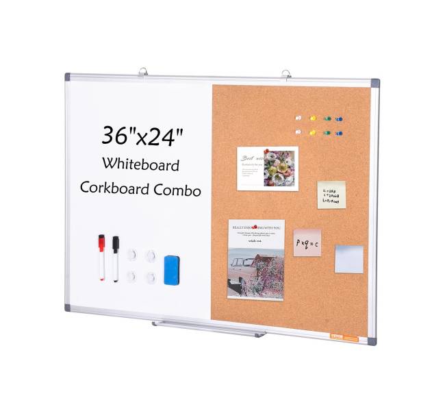 Baltos ir kamštinės lentos derinys su aliuminio rėmu9