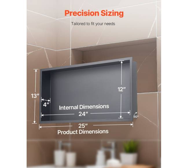 Dušo niša 33.0x63.5x10.2cm sieninė lentyna5