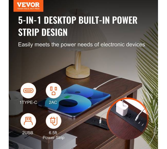 Siauras naktinis staliukas su USB jungtimis1