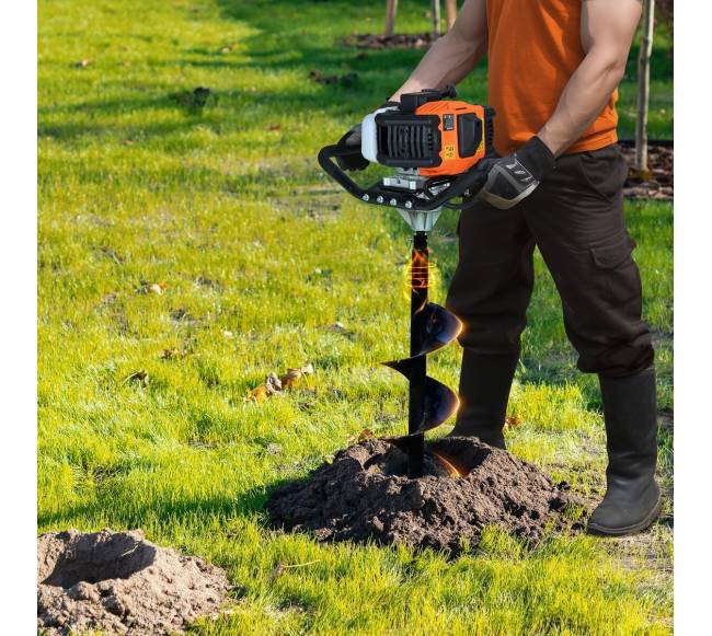 Benzininis duobkasys 43CC su 8 grąžtais7