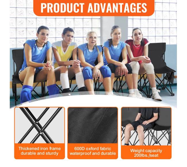 Nešiojama 6 vietų sulankstoma sportinė kėdė3