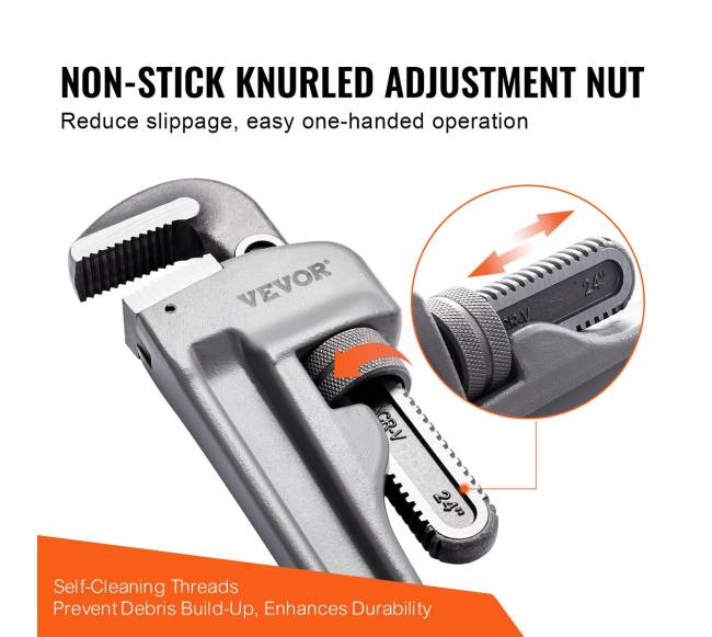 Aliumininis tiesus vamzdžio raktas 60 cm5