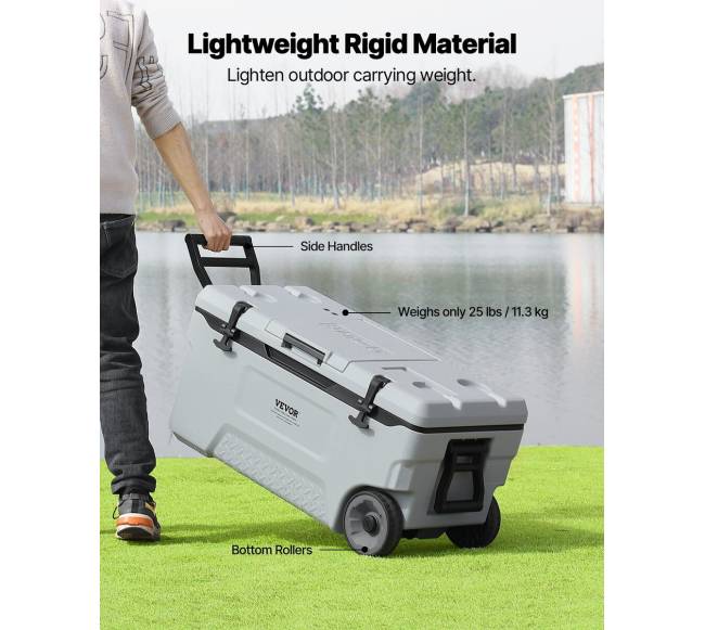 Nešiojamas šaldytuvas su ratukais, 74 l3