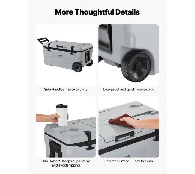 Nešiojamas šaldytuvas su ratukais, 74 l4