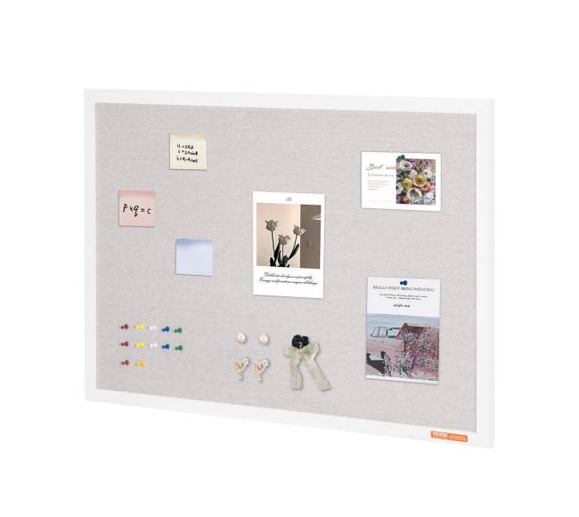 90x60 cm sieninis skelbimų lenta su lininio paviršiumi0