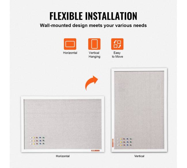 90x60 cm sieninis skelbimų lenta su lininio paviršiumi3