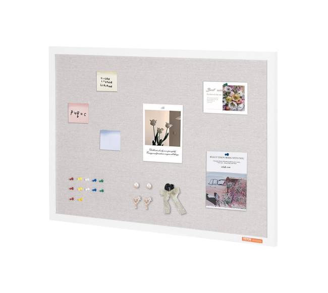 90x60 cm sieninis skelbimų lenta su lininio paviršiumi9