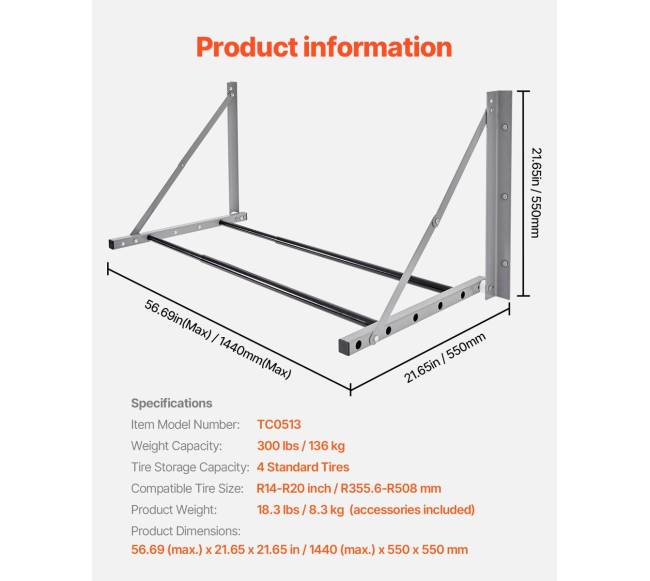 Sieninė sulankstoma padangų lentyna6