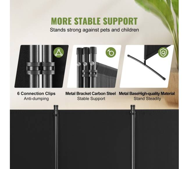 3 dalių juodas kambario pertvara2