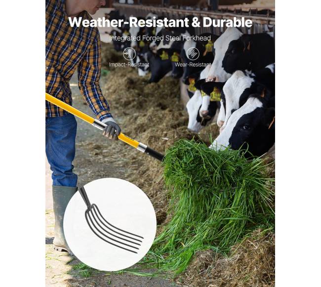 Penkių dantų sodinimo šakė stiklo pluošto rankena1