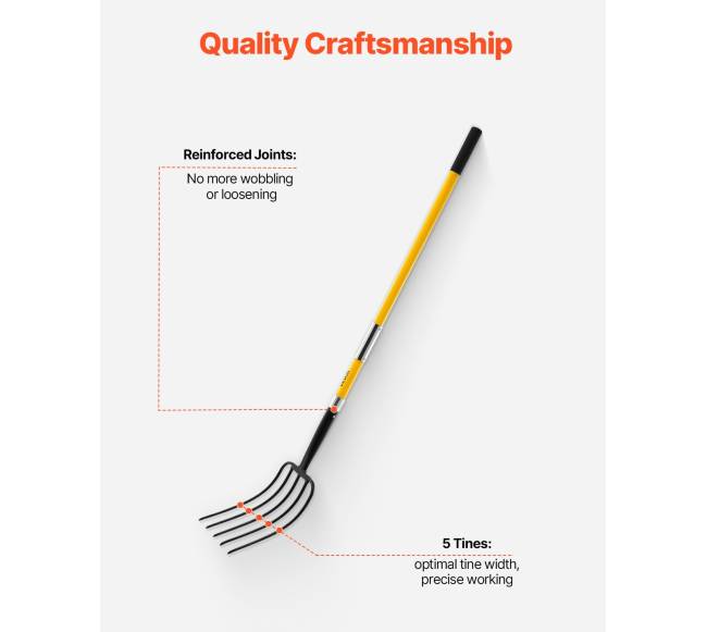 Penkių dantų sodinimo šakė stiklo pluošto rankena4