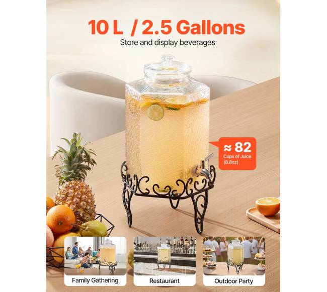 Gėrimų dozatorius 10 l su stovu1