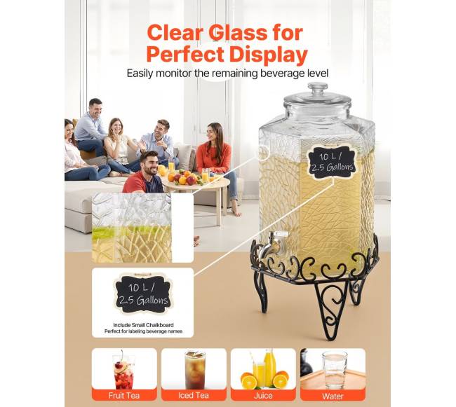 Gėrimų dozatorius 10 l su stovu3