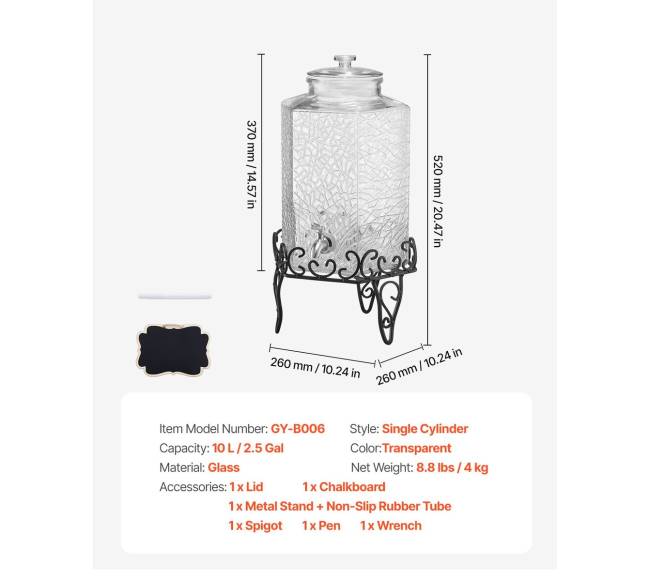 Gėrimų dozatorius 10 l su stovu6