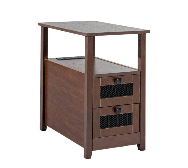 Siauras naktinis staliukas su USB jungtimis8