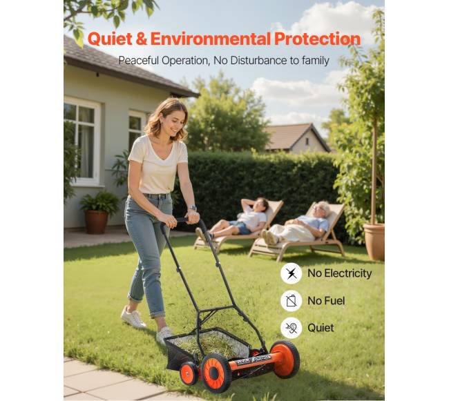 45 cm rankinė vejapjovė su žolės rinktuvu5