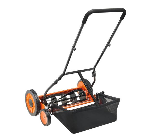 45 cm rankinė vejapjovė su žolės rinktuvu9