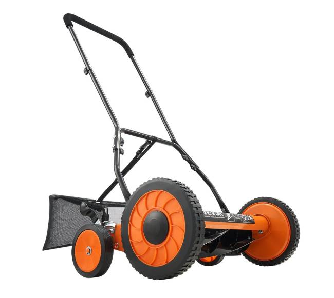 45 cm rankinė vejapjovė su žolės rinktuvu10