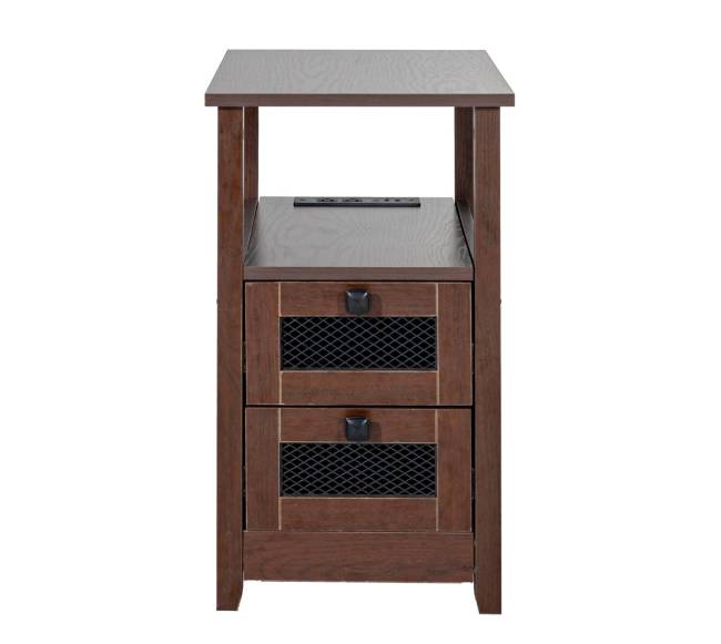 Siauras naktinis staliukas su USB jungtimis9