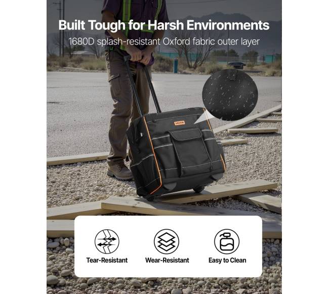 Riedanti įrankių krepšys 25 kišenės2