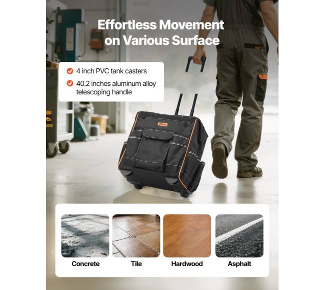 Riedanti įrankių krepšys 25 kišenės3