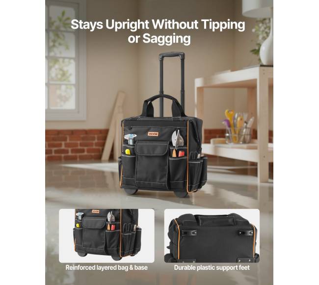 Riedanti įrankių krepšys 25 kišenės4