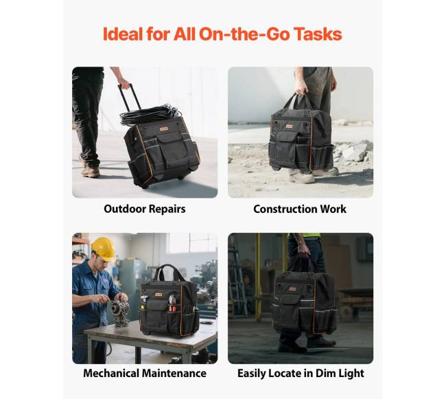 Riedanti įrankių krepšys 25 kišenės5