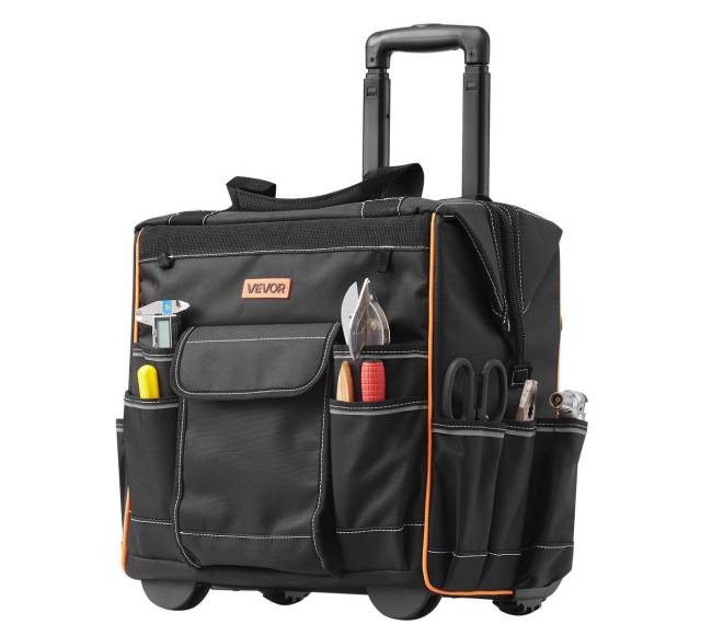 Riedanti įrankių krepšys 25 kišenės9