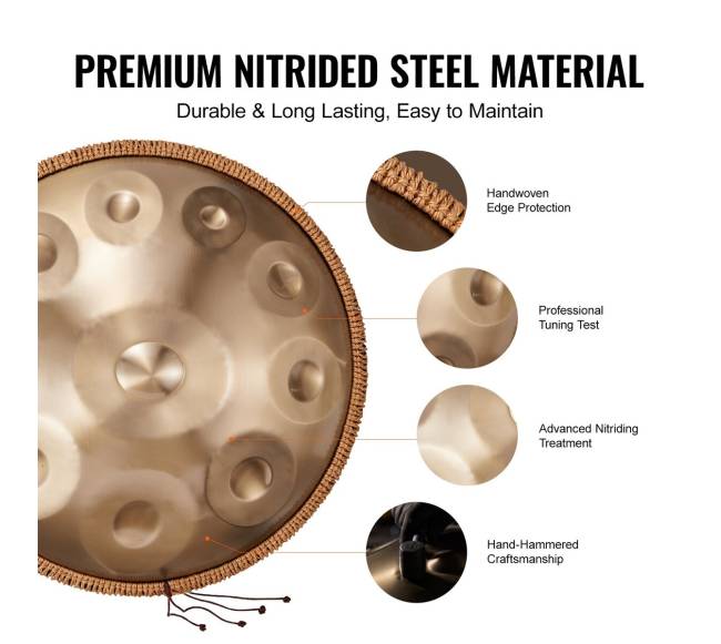 22 colių handpan būgnas su mušikliu3