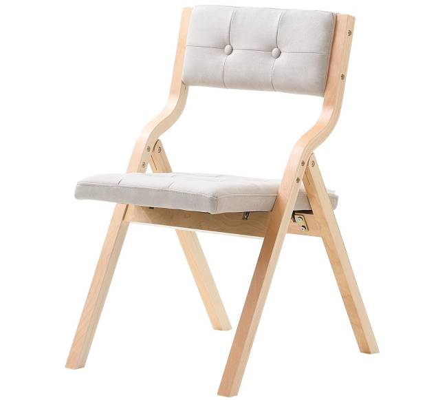 Medinės sulankstomos kėdės su paminkštinta sėdyne, 2 vnt.10