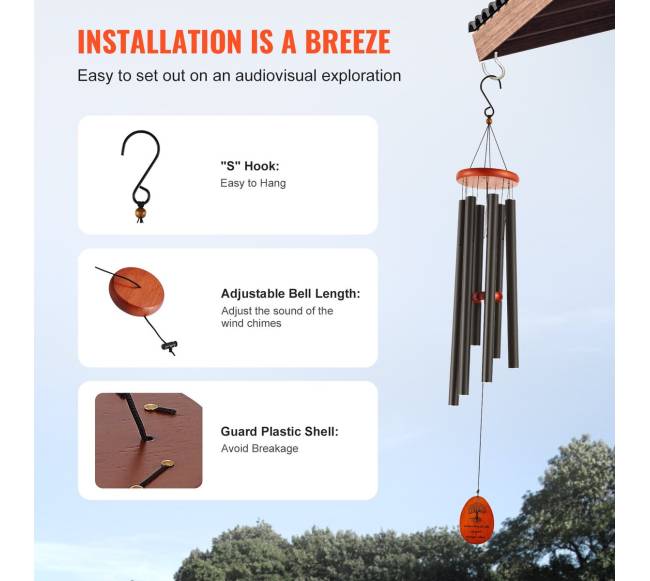 Lauko vėjo varpeliai, 1042 mm, išskirtinai gilūs tonai5