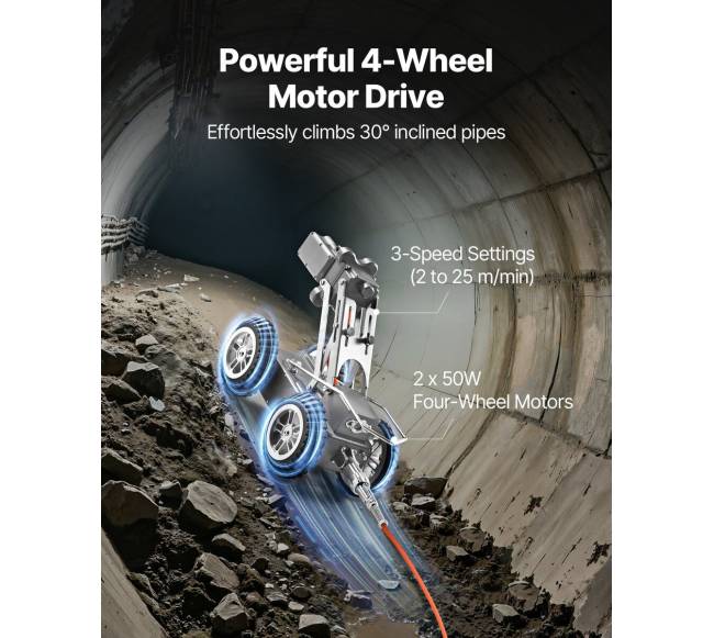 Kanalizacijos vamzdžių tikrinimo robotas su kamera1