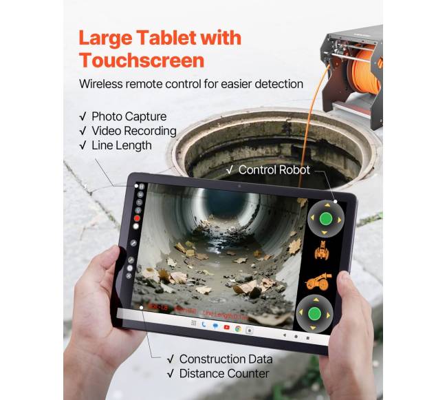 Kanalizacijos vamzdžių tikrinimo robotas su kamera3