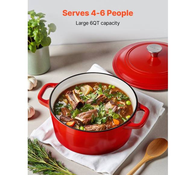 Raudonas emaliuotas ketaus troškintuvas1