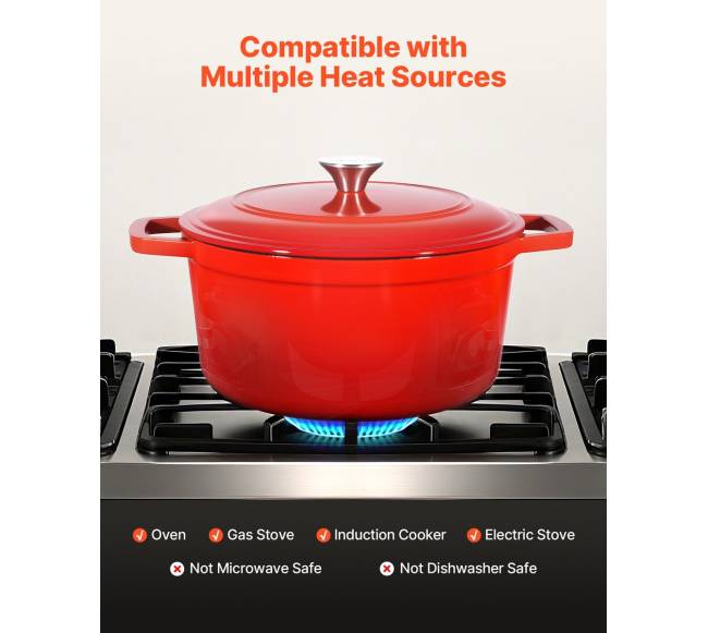 Raudonas emaliuotas ketaus troškintuvas3