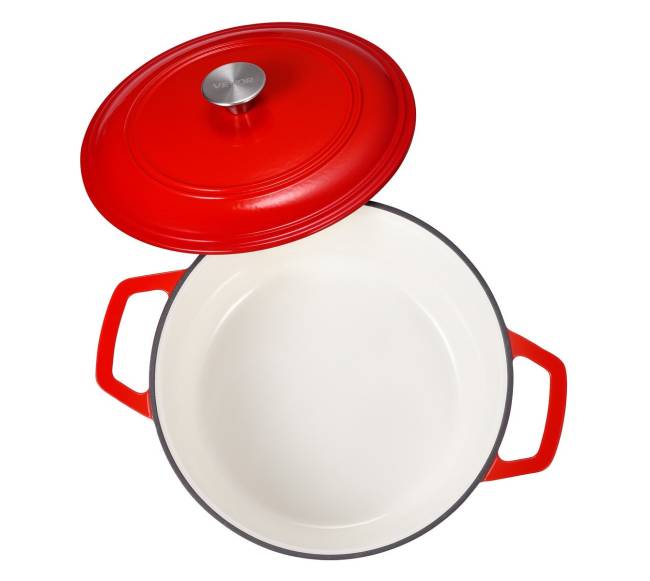 Raudonas emaliuotas ketaus troškintuvas8