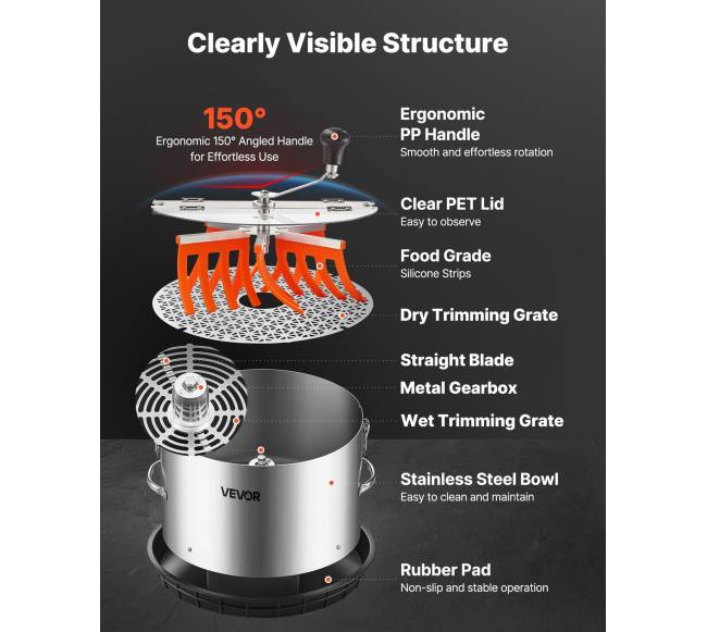 Rankinis pumpurų žoliapjovė 370 mm su nerūdijančio plieno peiliais2