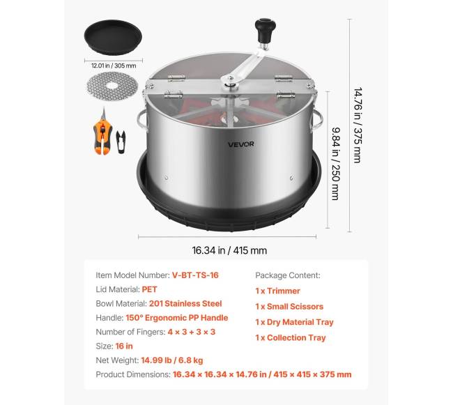 Rankinis pumpurų žoliapjovė 370 mm su nerūdijančio plieno peiliais6