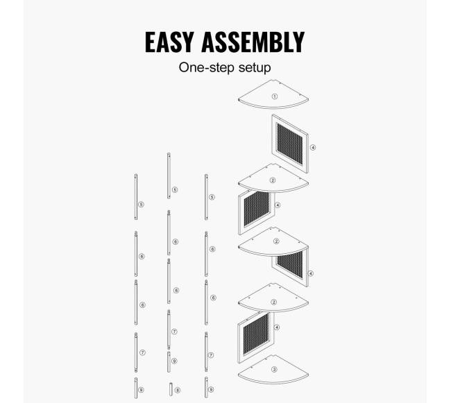 Kampinė lentyna su ramentu iš bambuko5