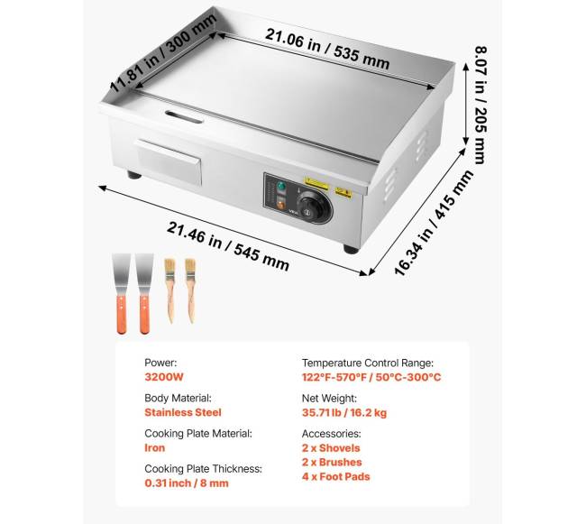 Elektrinė komercinė kepsninė, 535 x 300 mm6