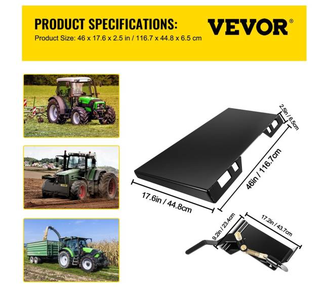 Krautuvo greito prijungimo plokštė 45 cm pločio6