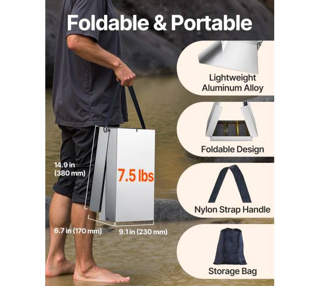 Sulankstoma aliuminio upelio dėžė aukso paieškai2