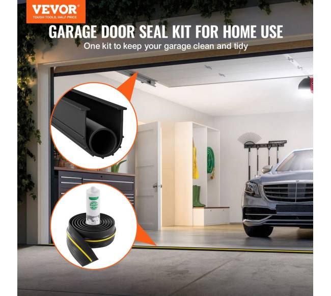 Garažo vartų sandarinimo rinkinys, 3 m, juodas1